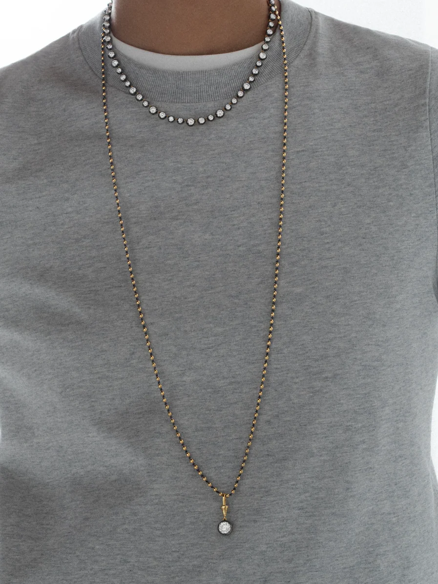 Signature 17ct Diamond Button Back Necklace - Image 3